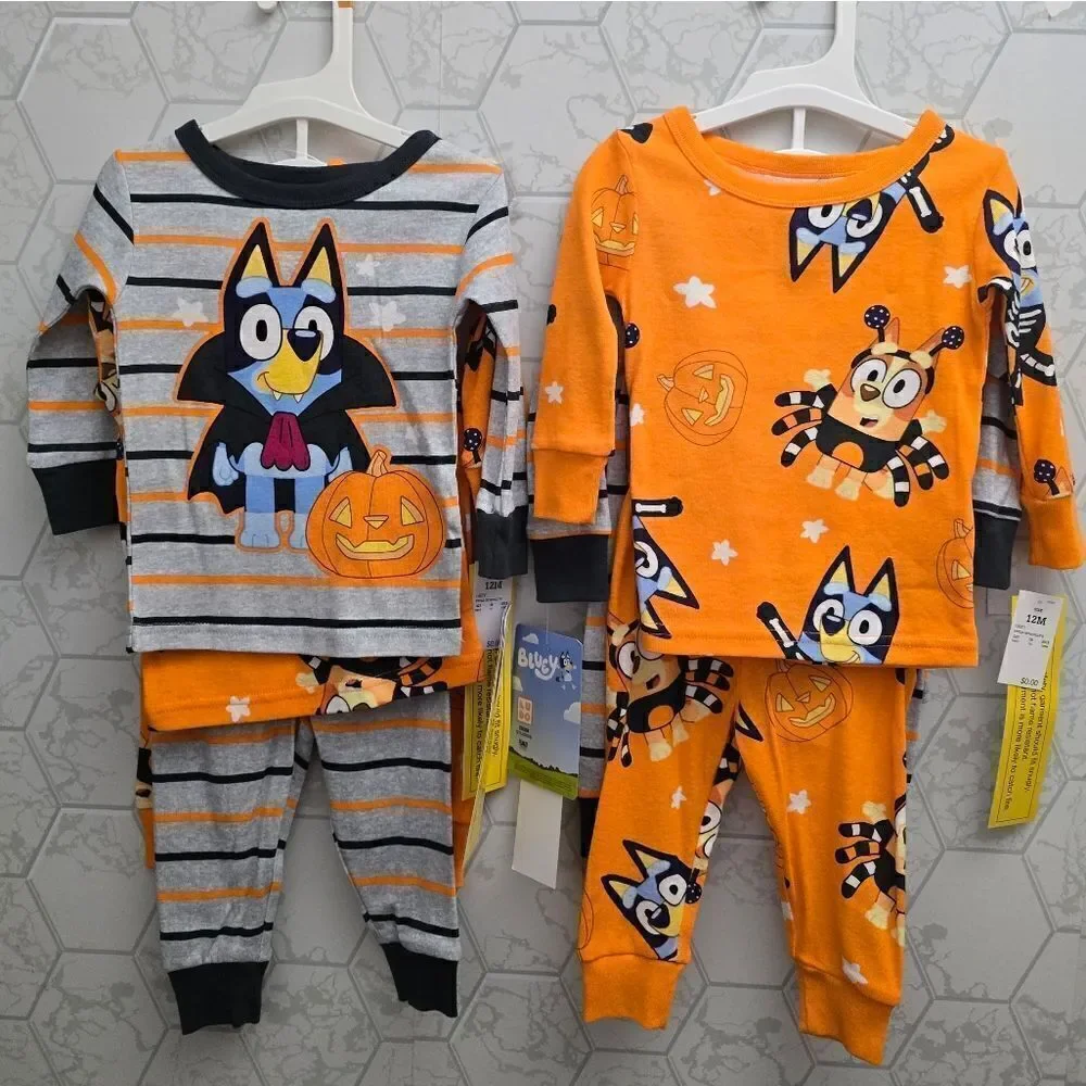 Bluey Halloween Pajamas Set Girl Boy Toddler Bingo Dog Disney Cotton